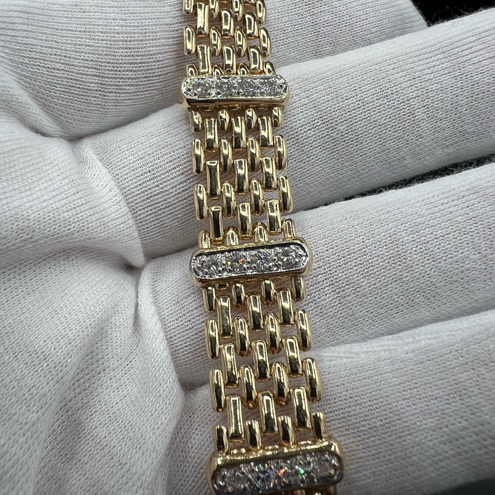 Natural 1.10 carat Diamond 14K Necklace 56.36 g solid yellow gold. 15”. - Picture 4 of 11